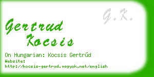 gertrud kocsis business card