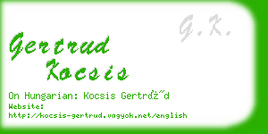 gertrud kocsis business card